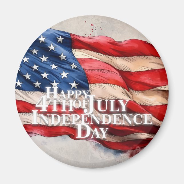 Happy 4th of July - Independence Day Magnet (Front)
