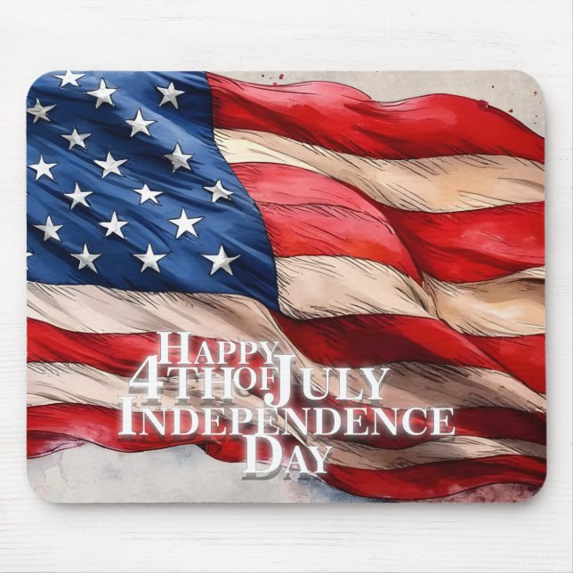 Happy 4th of July - Independence Day Mouse Pad (Front)