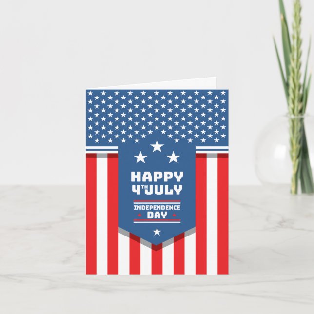 Happy 4th of July Independence Day of America Thank You Card (Front)
