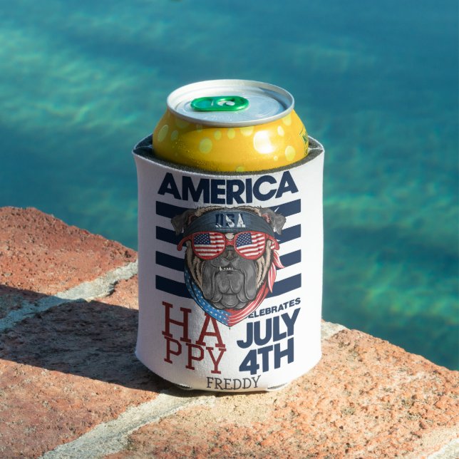 Happy 4th of July Independence Day party  Can Cooler (In Situ Pool)