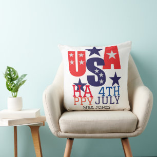 Happy 4th of July Independence Day party Cushion