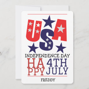Happy 4th of July Independence Day party Holiday Card