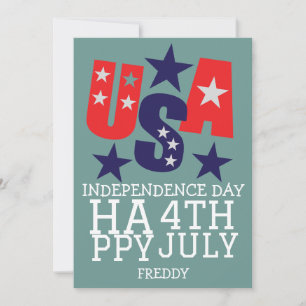 Happy 4th of July Independence Day party Holiday Card