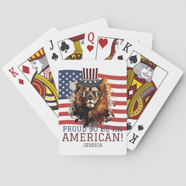 Happy 4th of July Independence Day party  Playing Cards (Back)
