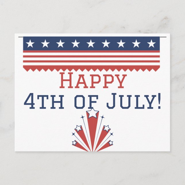 Happy 4th of July Independence Day party  Postcard (Front)