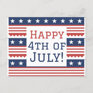 Happy 4th of July Independence Day party  Postcard