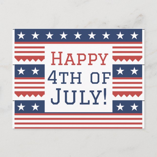 Happy 4th of July Independence Day party  Postcard (Front)