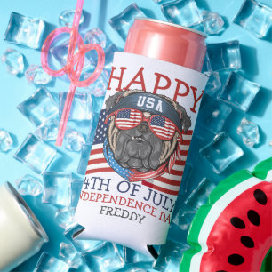 Happy 4th of July Independence Day party  Seltzer Can Cooler