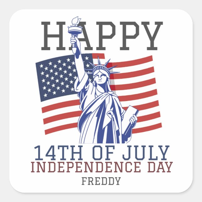Happy 4th of July Independence Day party  Square Sticker (Front)