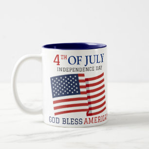 Happy 4th of July Independence Day party Two-Tone Coffee Mug