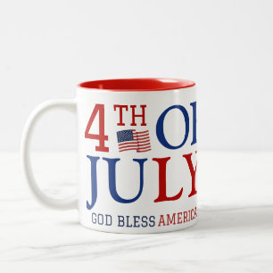 Happy 4th of July Independence Day party Two-Tone Coffee Mug