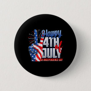 Happy 4th Of July Independence Day Patriot Flag Am 6 Cm Round Badge