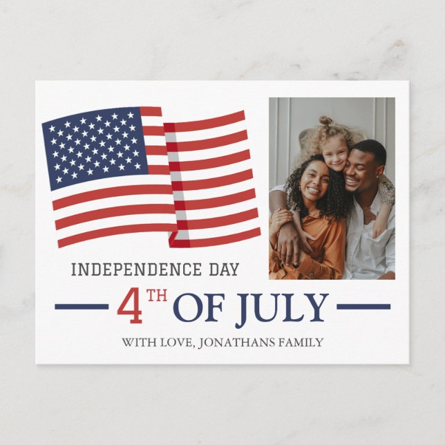 Happy 4th of July Independence Day Photo Holiday Postcard (Front)