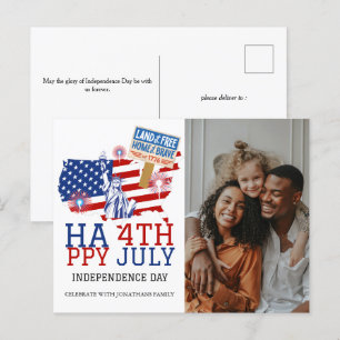 Happy 4th of July Independence Day Photo Holiday Postcard