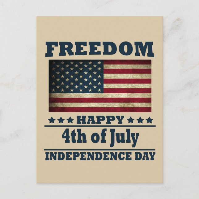 Happy 4th of july independence day postcard (Front)