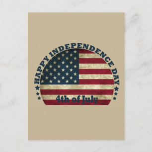 Happy 4th of july independence day postcard