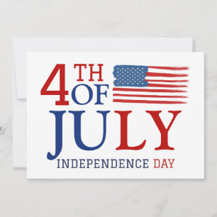 Happy 4th of July Independence Day Red white blue Holiday Card