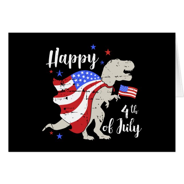 Happy 4th of July Independence day t-rex dinosaur (Front Horizontal)