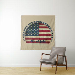 Happy 4th of july independence day tapestry