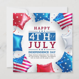 Happy 4th of july independence day  thank you card