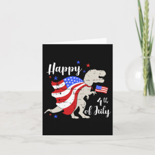 Happy 4th Of July Independence Day With T-rex Dino Card