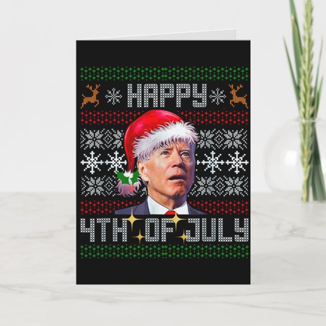 Happy 4th Of July Joe Biden Christmas Holiday Card (Front)