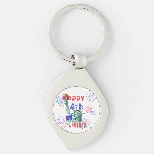 Happy 4th of July Key Ring (Front)
