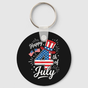 Happy 4th of July Key Ring