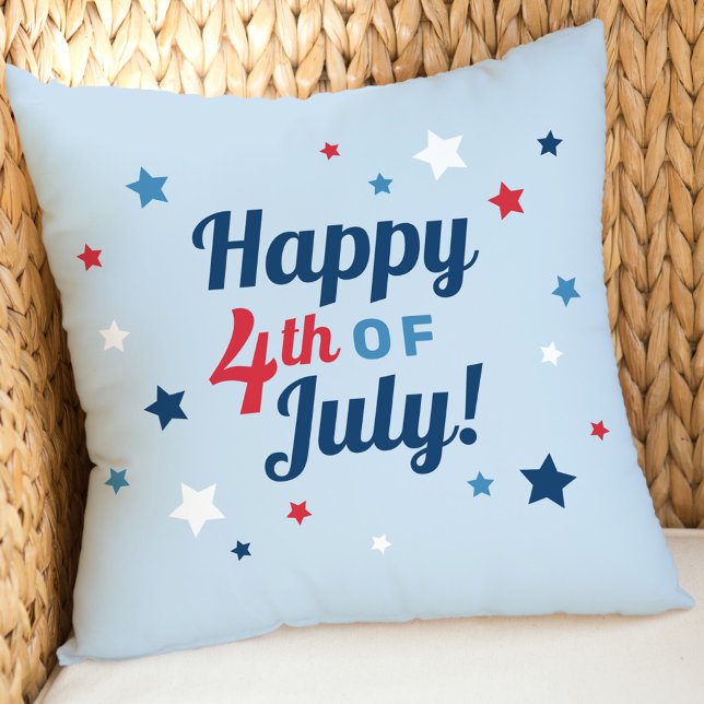 Happy 4th of July Light Blue Star Cushion (Creator Uploaded)