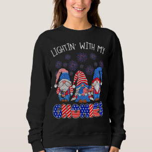 Happy 4th Of July Lightin' With My Gnomes Firework Sweatshirt