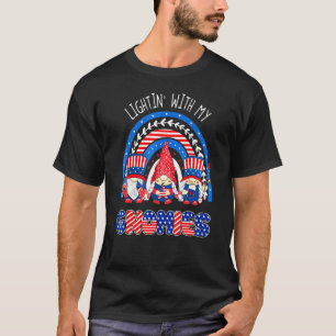 Happy 4th Of July Lightin' With My Gnomes Firework T-Shirt