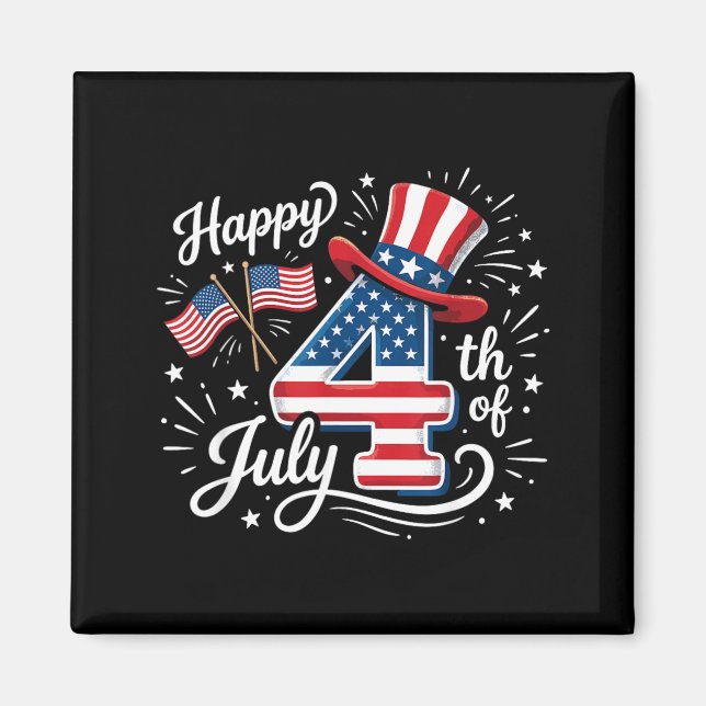 Happy 4th of July Magnet (Front)