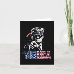 Happy 4th Of July merica Trump American Flag Usa  Card