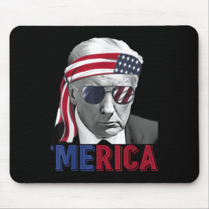 Happy 4th Of July Merica Trump American Flag Usa Mouse Pad