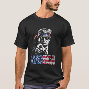 Happy 4th Of July merica Trump American Flag Usa T-Shirt