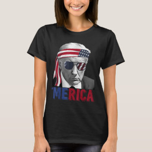 Happy 4th Of July Merica Trump American Flag Usa T-Shirt