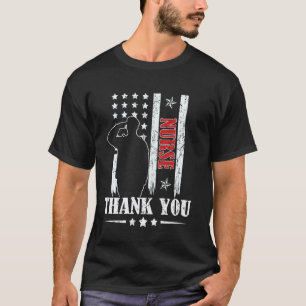 Happy 4th Of July Nurse American Flag Veterans Day T-Shirt