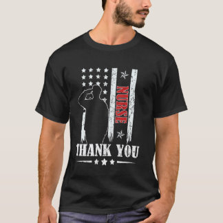 Happy 4th Of July Nurse American Flag Veterans Day T-Shirt