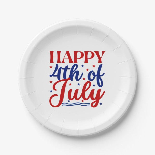 Happy 4Th Of July Paper Plate (Front)