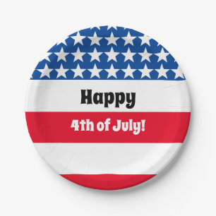 Happy 4th of July Paper Plate