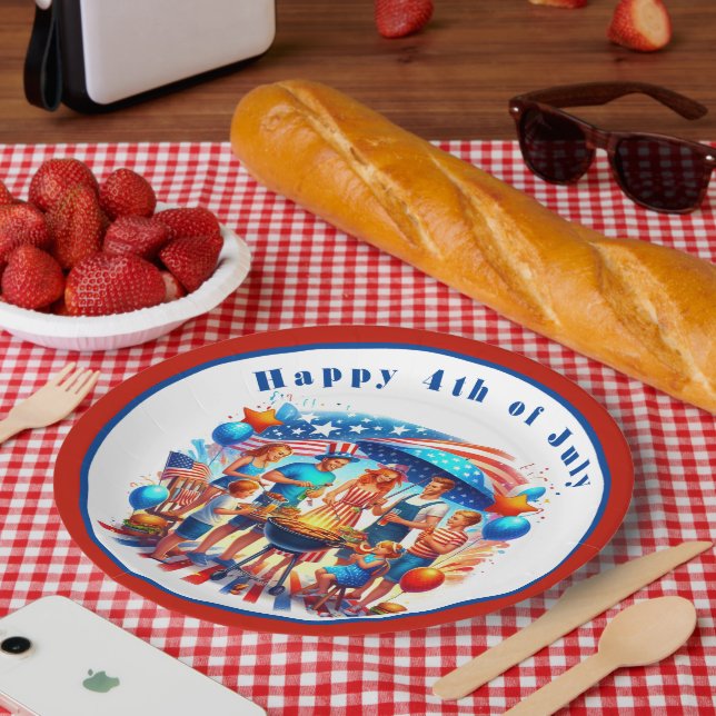 Happy 4th of July Party  Paper Plate (Picnic)