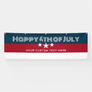 Happy 4th of July Party Personalized Outdoor Banner