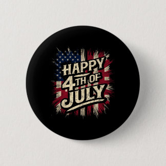 Happy 4th Of July Patriotic Aamerican Flag 4th Of 6 Cm Round Badge