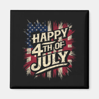 Happy 4th Of July Patriotic Aamerican Flag 4th Of Magnet