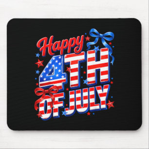 Happy 4th Of July Patriotic Aamerican Flag Fourth Mouse Pad