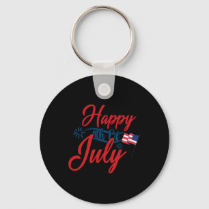 Happy 4th Of July Patriotic America Independence D Key Ring