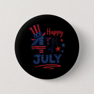 Happy 4th of July Patriotic American Flag 4th of 6 Cm Round Badge