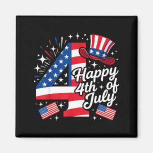 Happy 4th of july patriotic american flag 4th ofHa Magnet
