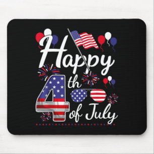 Happy 4th of july patriotic american flag 4th ofHa Mouse Pad