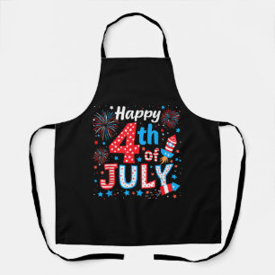 Happy 4th Of July Patriotic American Flag USA Apron